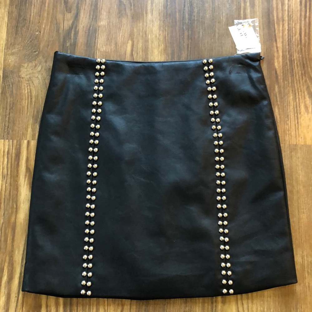 Forever 21 Black Leather skirt with studs